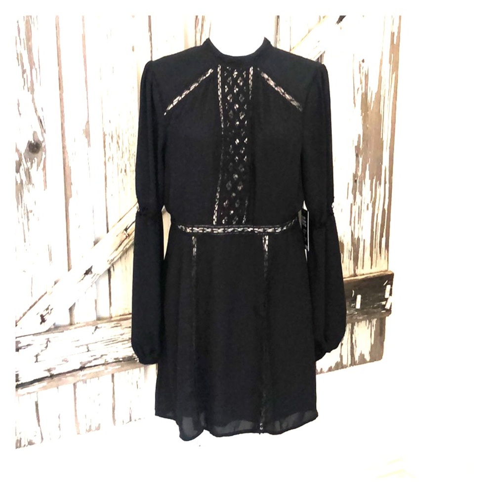 Express, Size 10, Long sleeve black mini dress
